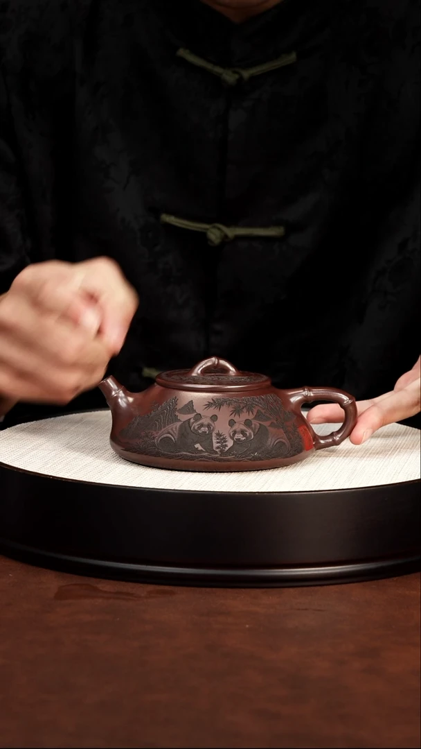 茶杯紫砂石红 线瓢 300cc 李恒阳