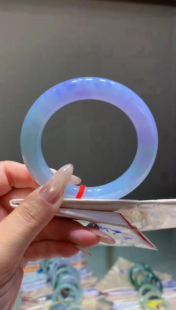 未镶嵌手镯翡翠-F65-圆条57.4-全款22万-定金2万