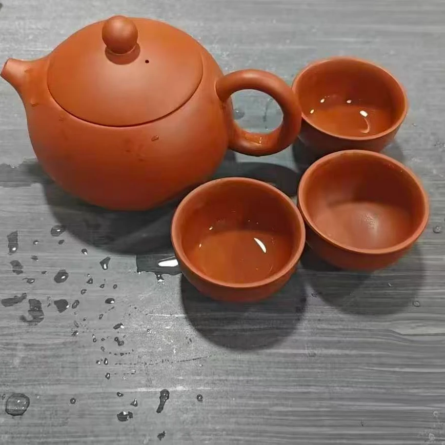 朱泥大红袍西施一壶三杯