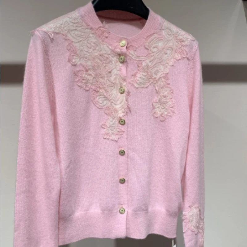 【诗语专属】CHICHY粉色针织百搭上衣开衫CW0E010244