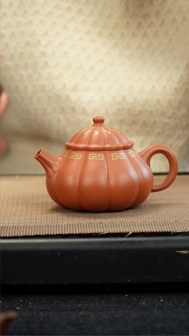 茶壶紫砂生砂朱泥筋纹文旦150