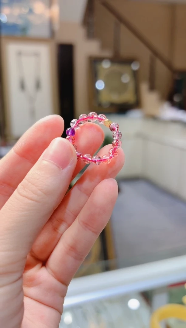 【闪购商品】水晶指环18K金镶嵌超七小指环戒指