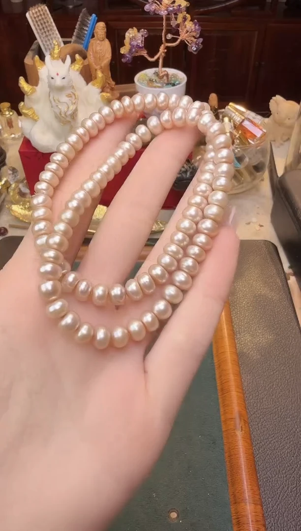 【闪购商品】淡水珍珠手串未镶嵌紫色珍珠馒头珠6mm发其一