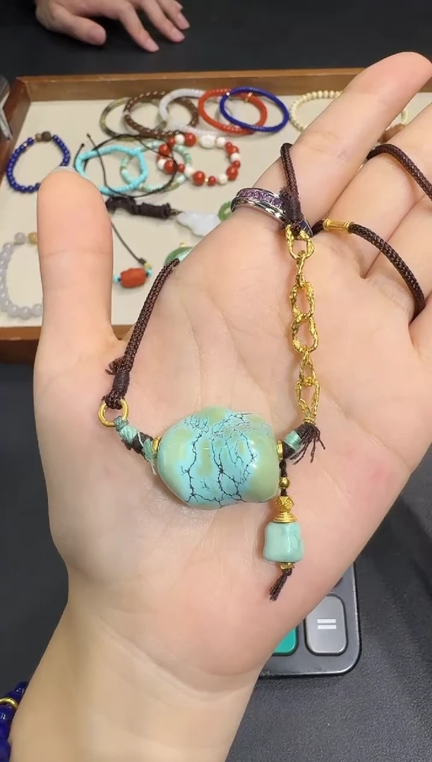 18K金镶嵌绿松石吊坠X1123-3793-201