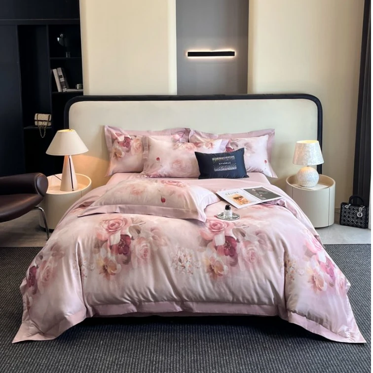 不老的爷爷CC新款数码印花轻奢舒适纯棉亲肤zb四件套玫瑰心语22