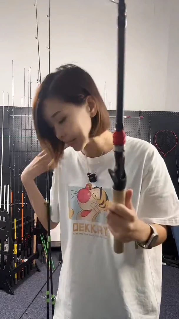 碳素（瑕疵杆没有售后 介意勿拍）软木红色小海杆2.4米枪柄