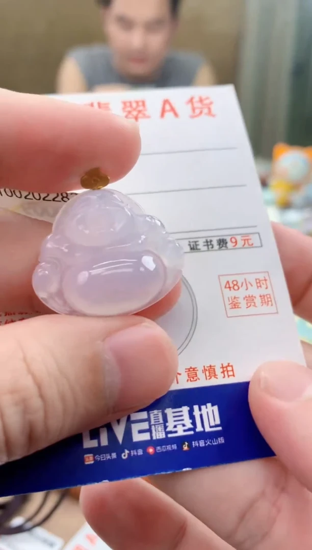 颈饰18K金镶嵌翡翠 天然A货翡翠挂件