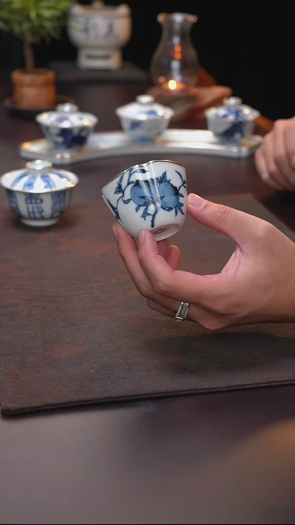 手绘桃子单杯包银口