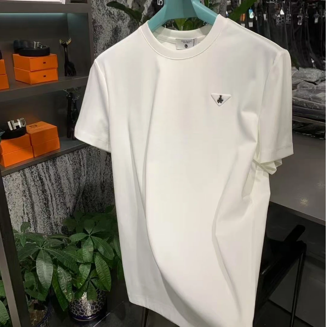 富玺欧货男装2025春夏新款时尚舒适休闲百搭男士圆领短袖D3021