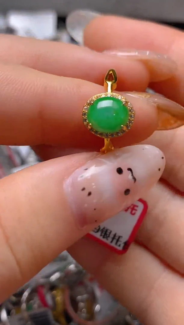 银S925镶嵌戒指翡翠百内无证书