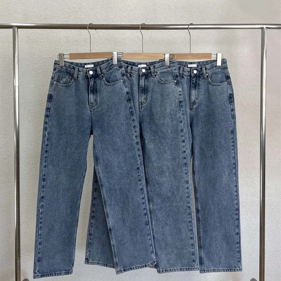 现货2025年春款都市时尚休闲百搭九分直筒牛仔裤PT24SS18