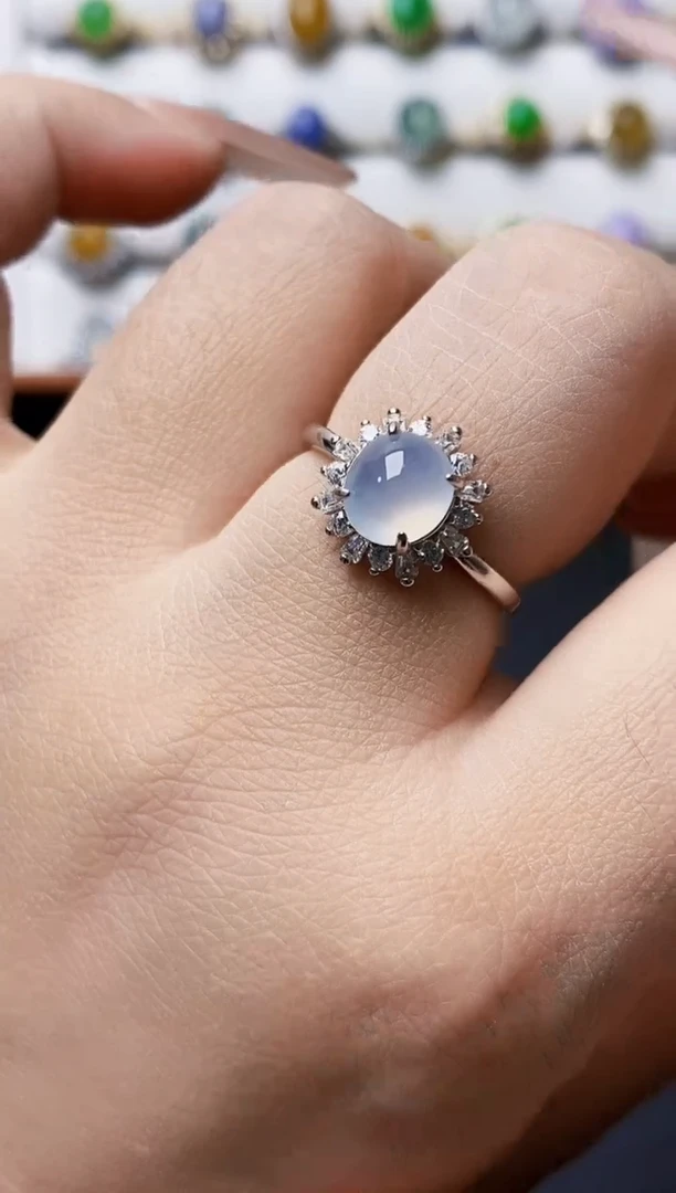 银S925镶嵌戒指翡翠1449