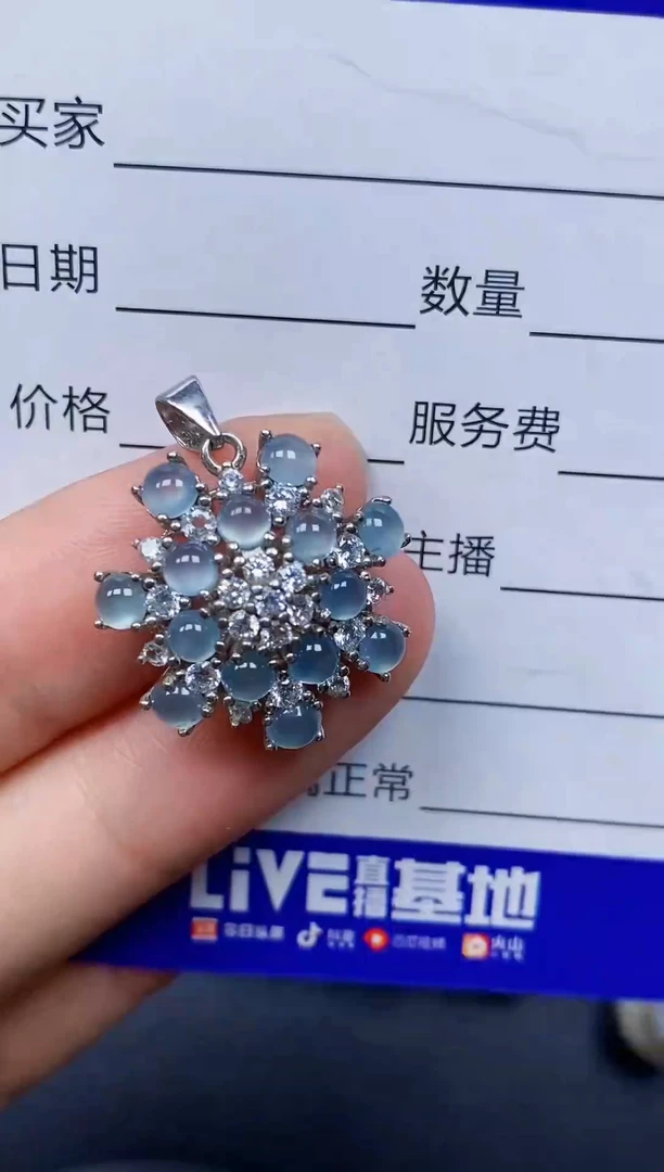 颈饰银S925镶嵌翡翠204