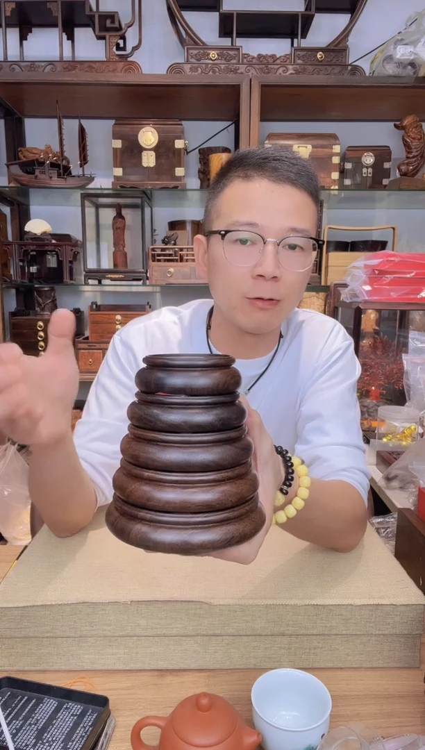 乌木类书架266黑檀底座5件套