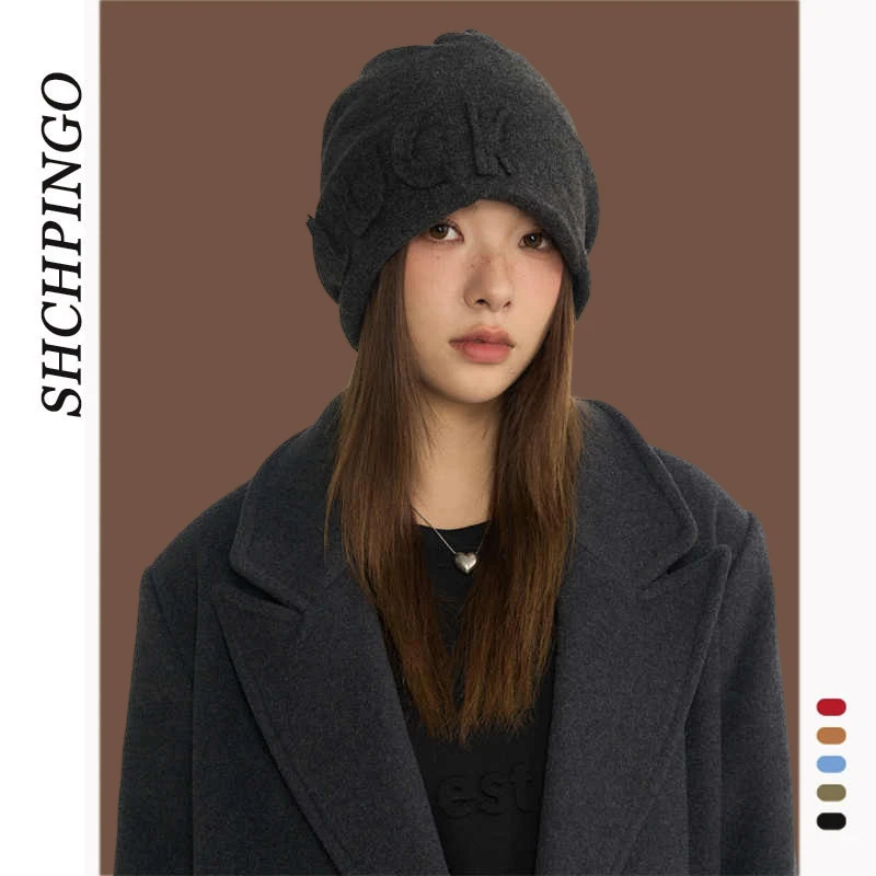 ZE&MA帽子女款针织帽冬帽女2025新款渔夫帽毛线帽冬季堆堆帽冷帽