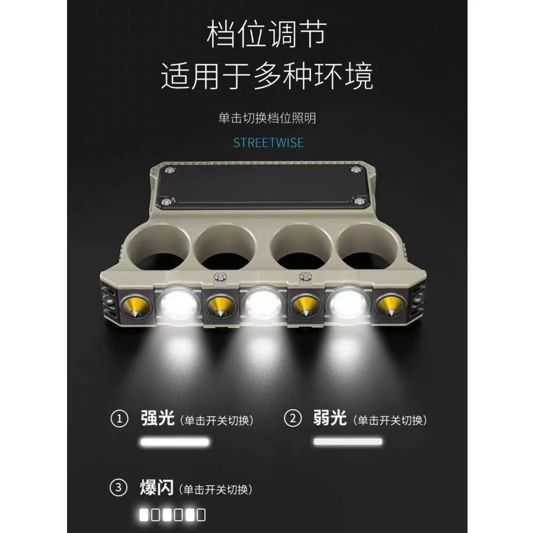 户外野营多功能便携式破窗手电筒