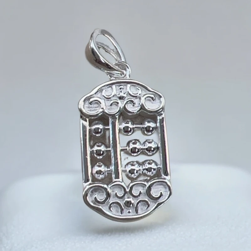 足银990算盘吊坠百搭时尚