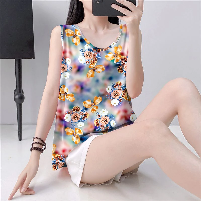 减龄夏季上衣女装背心新款气质显瘦吊带冰丝外穿中长款薄款百搭女