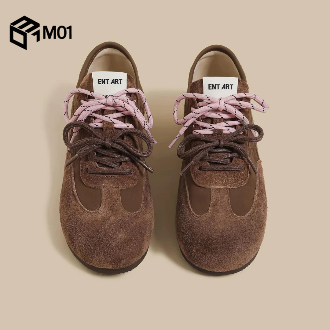 M01秋季新款平底德训鞋女棕色双鞋带阿甘老爹鞋爆款网红运动板鞋