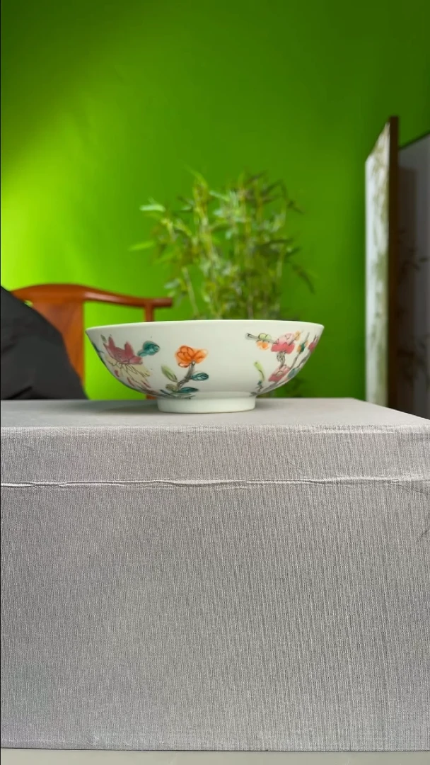 【闪购商品】摆件瓷粉彩四季花大碗