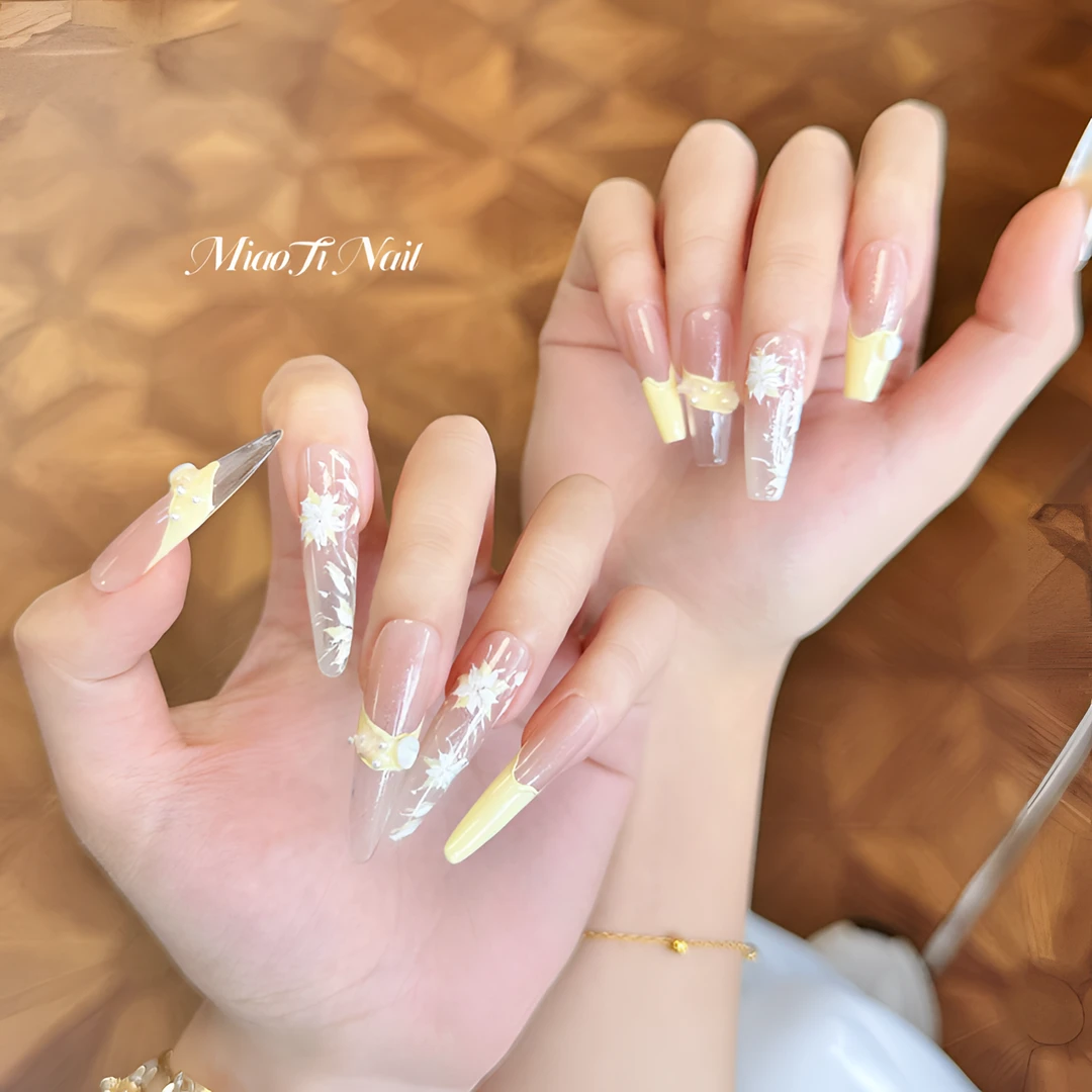 琉璃小黄花 | 9个甲型定制 | Miaoti | 纯手工穿戴甲