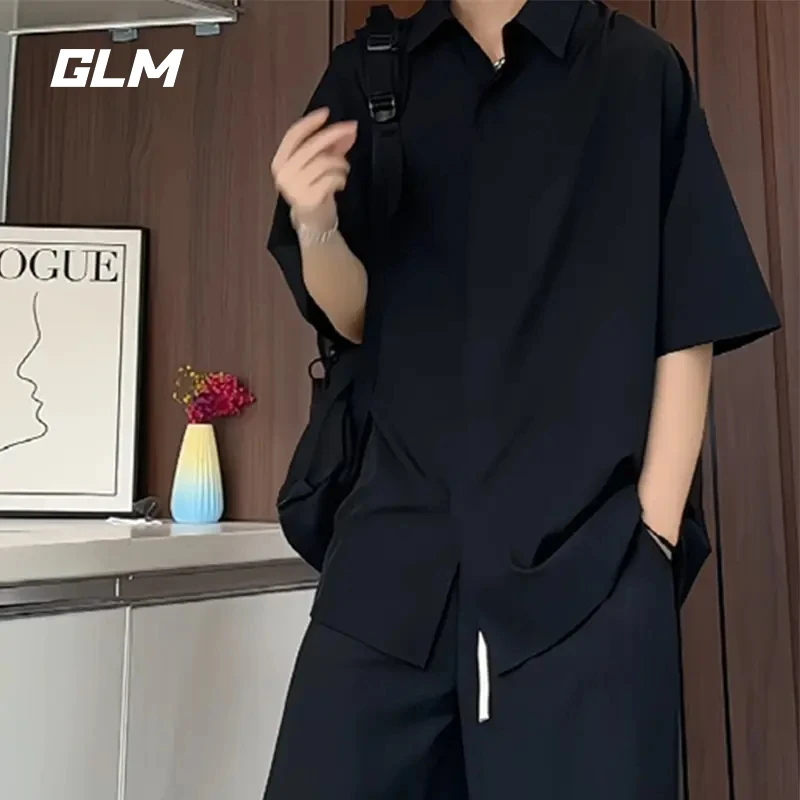 GLM美式高街冰丝速干裤夏季薄款痞帅垂感衬衫裤子搭配帅气两件套