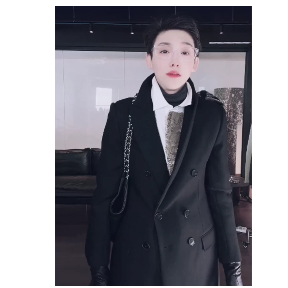 金典双排扣长款大衣 DY0118