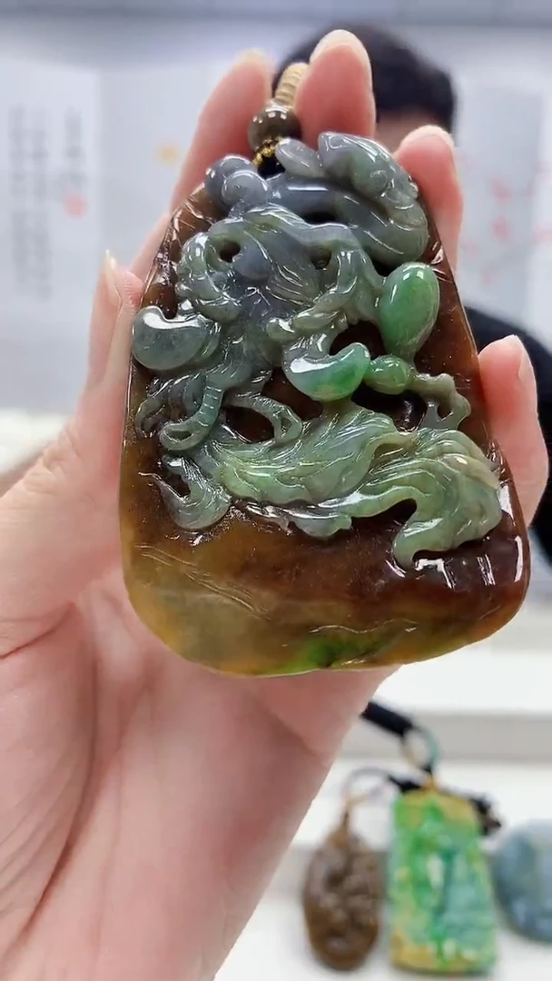 定制翡翠未镶嵌4917zm-毛货挂件凤凰104