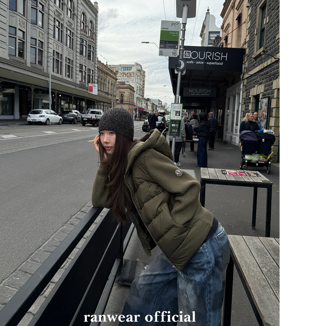 Ranwear 过冬硬通货  Mon*ler 轻薄0压感90白鸭绒针织羽绒服
