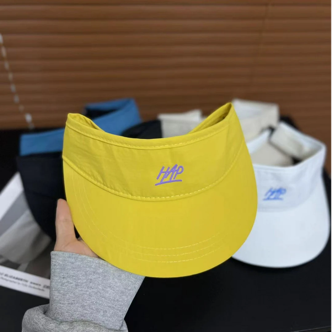 夏天宽檐空顶运动鸭舌帽字母刺绣户外可扎马尾棒球帽速干遮阳帽