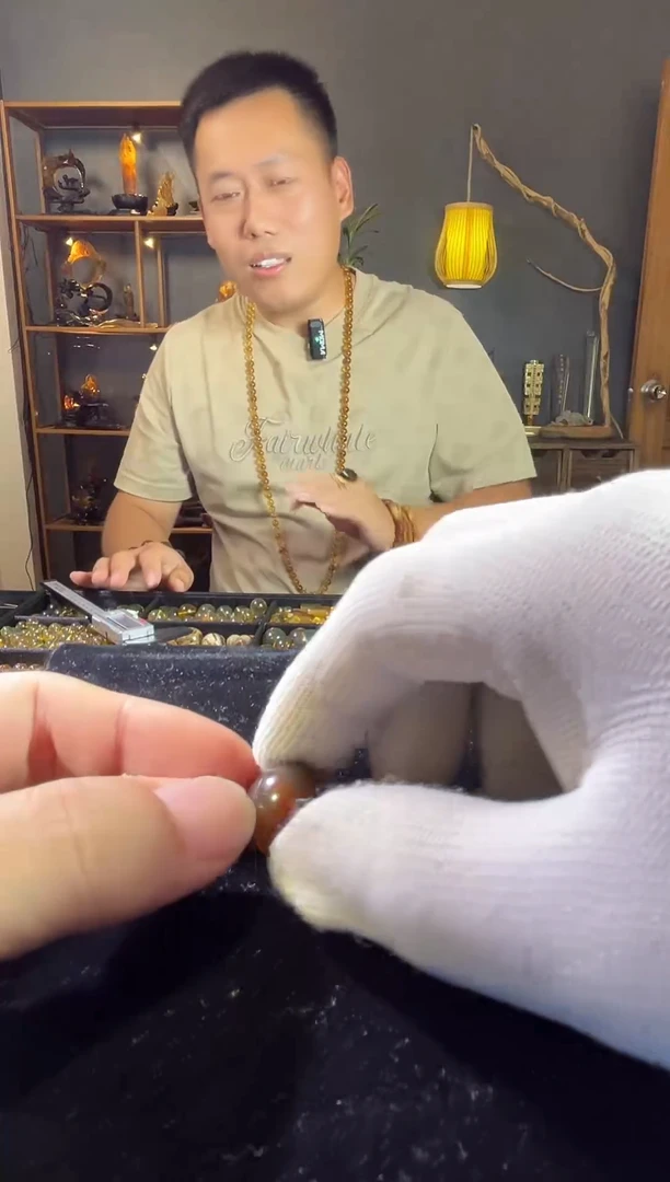 手链琥珀未镶嵌天然缅甸琥珀 紫罗兰单珠16mm