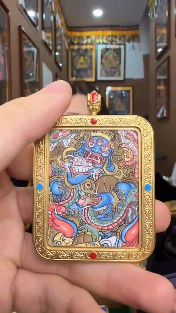吊坠黑财神-纯手绘唐卡