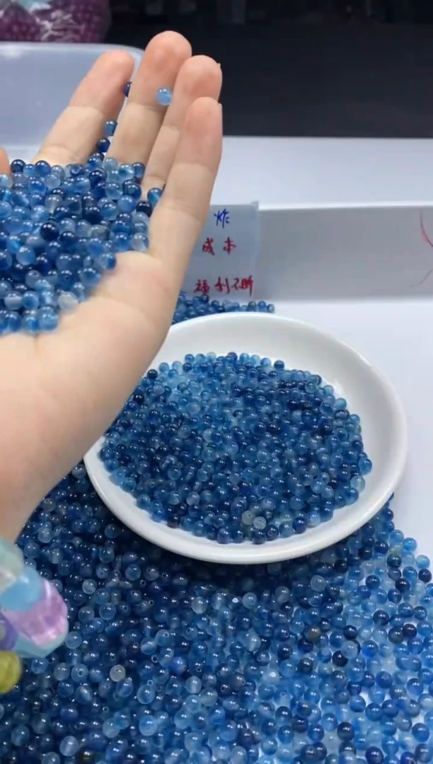 未镶嵌颈饰碧玺W2975蓝碧玺4mm*100颗