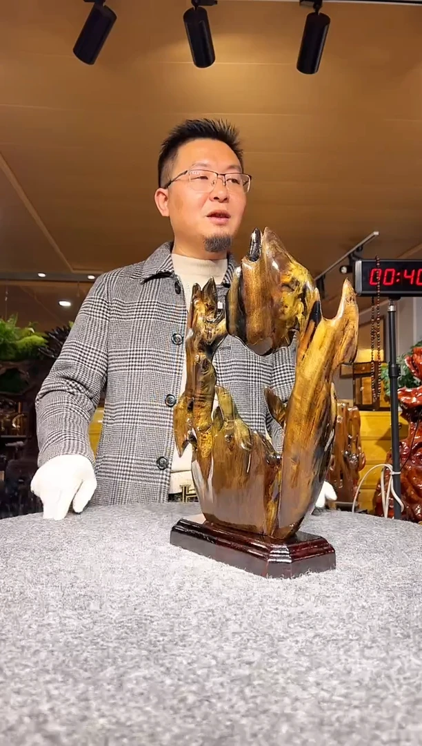 金丝楠木雕款聪*金丝楠木摆件