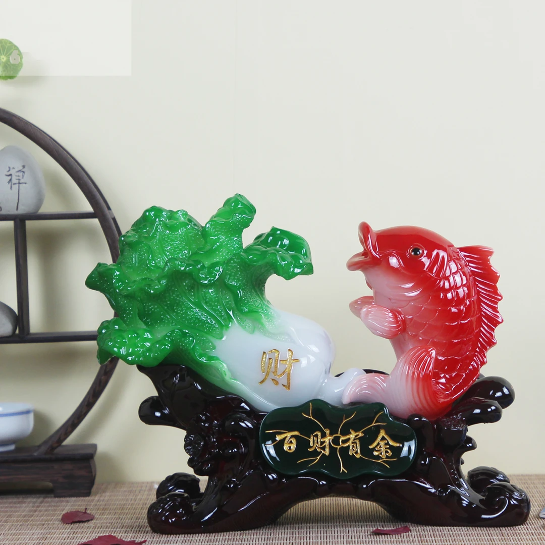 鱼百财招财摆件客厅电视酒柜家居装饰品店铺开业礼品