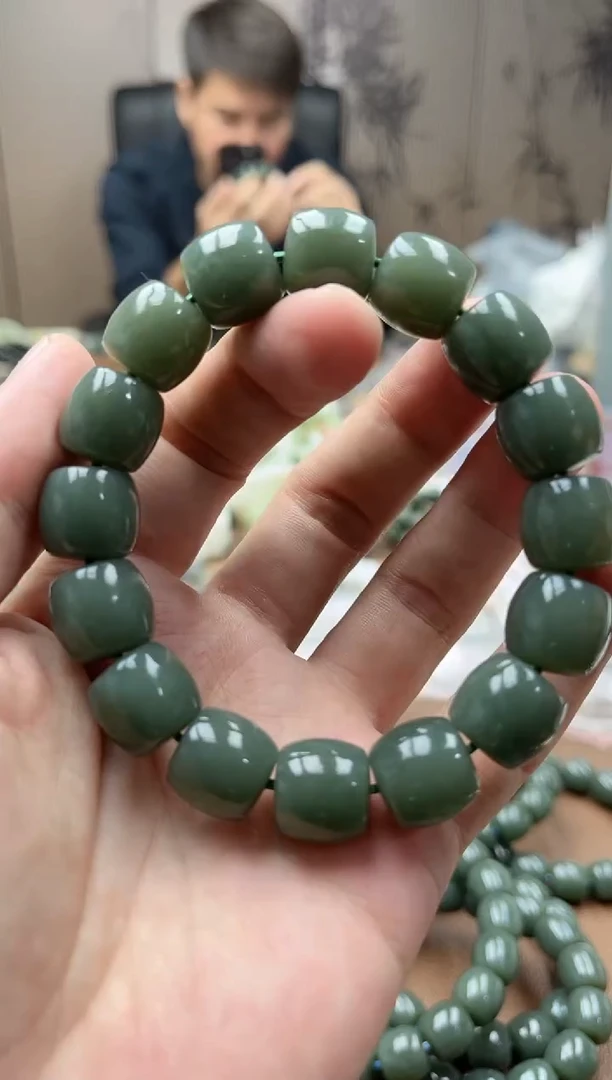 未镶嵌手串和田玉新疆且末蓝14直切
