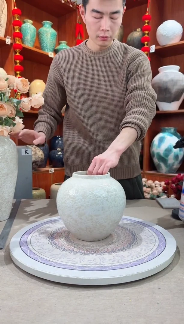 【闪购商品】瓶陶瓷花瓶 无花 茶白小号