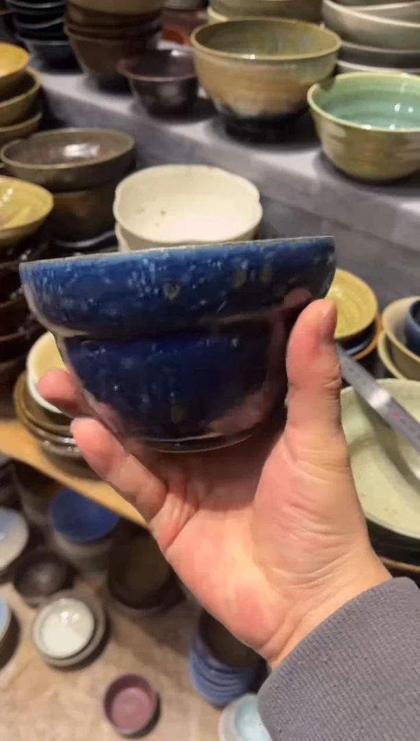 【闪购商品】瓷片746粗陶蓝葫芦米饭碗1个