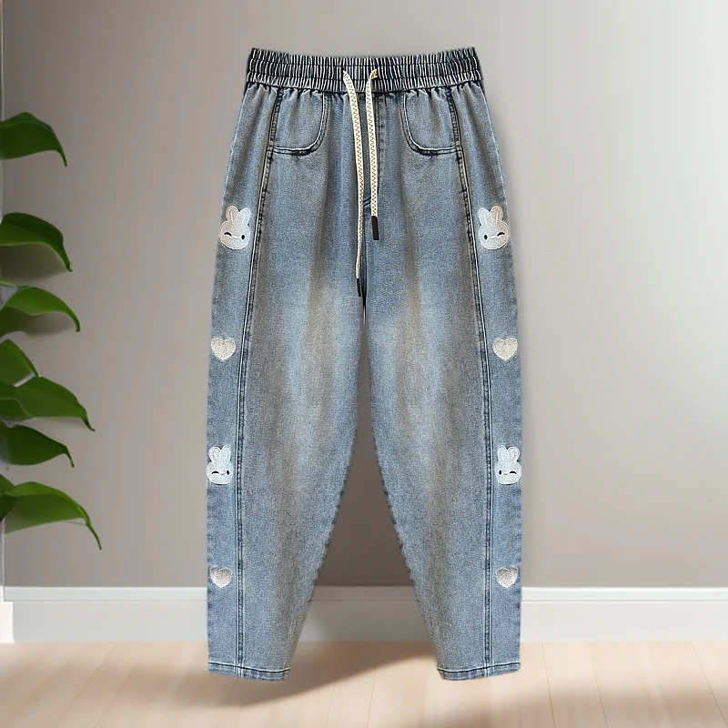 大码牛仔裤显瘦裤子女胖妹妹大腿粗屁股大时尚洋气老爹裤春季新款