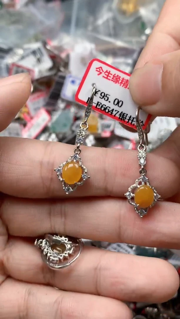 银S925镶嵌戒指翡翠天然A货缅甸翡翠