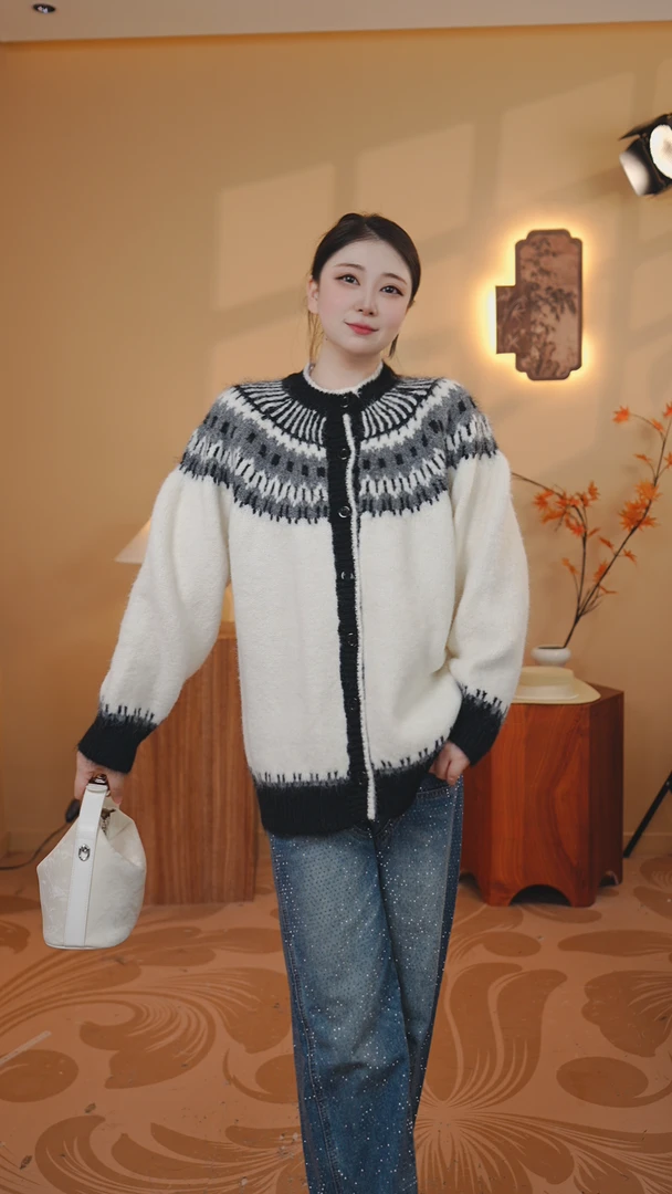 雀语（韩国Urag费尔岛毛衣针织毛衣