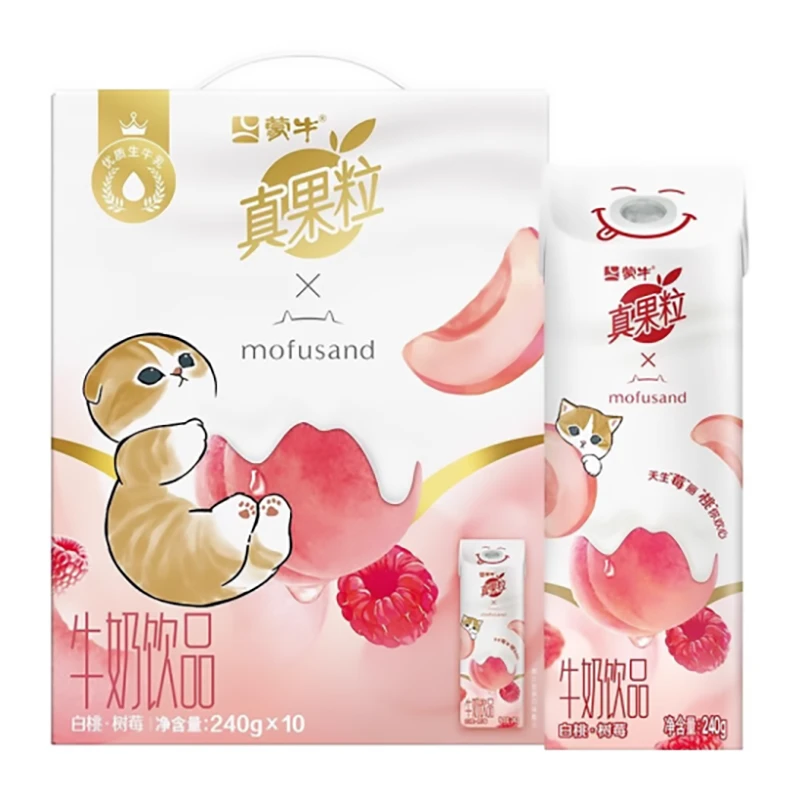 蒙牛真果粒红柚四季春/白桃树莓/芒果百香果/菠萝苹果味240g*10盒