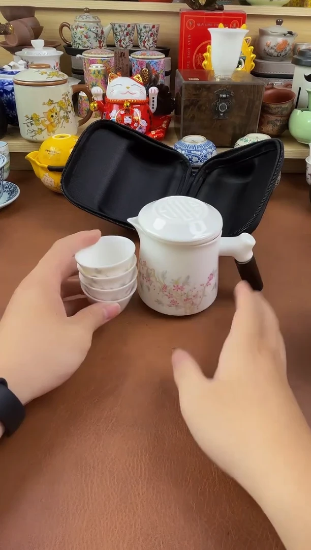 陶瓷茶具摆件旅行套组