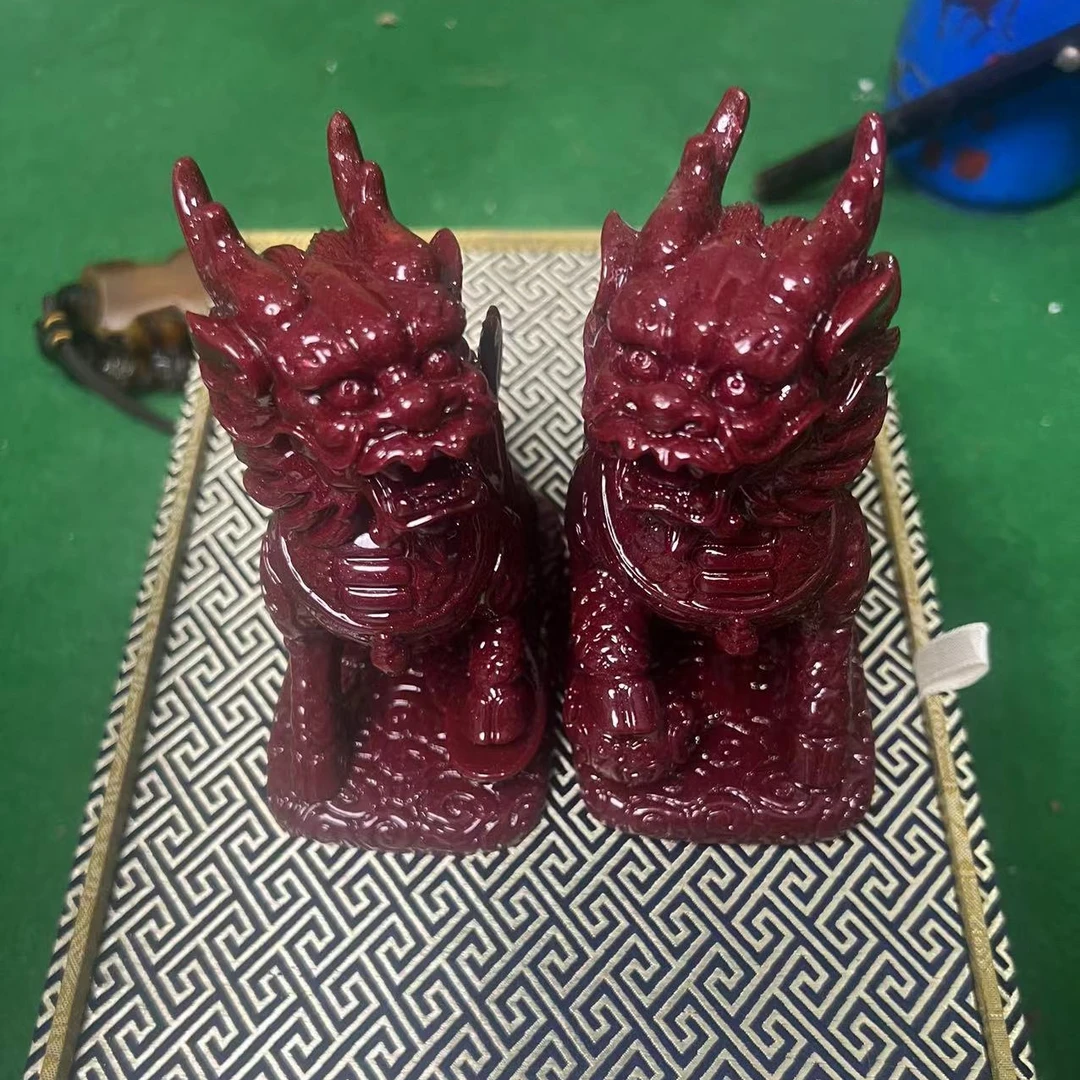 天然辰砂主播推荐 朱砂麒麟摆件