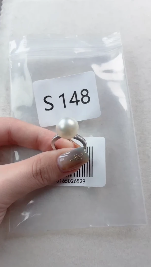 银S925镶嵌戒指海水珍珠S148