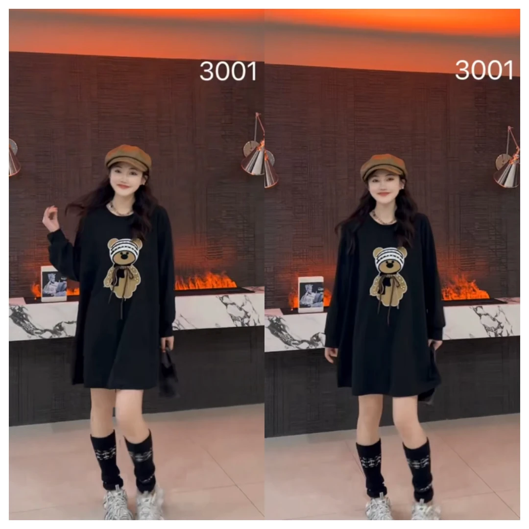 3001卡通小熊显瘦百搭大衫