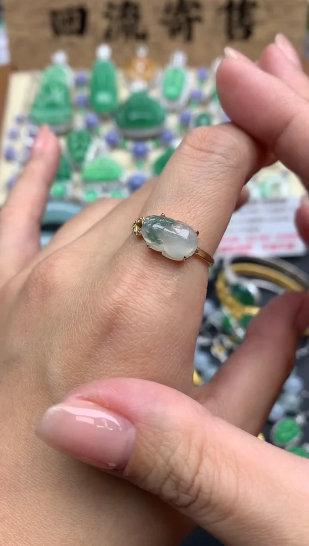 【闪购商品】翡翠戒指18K金镶嵌142-中国好珍宝
