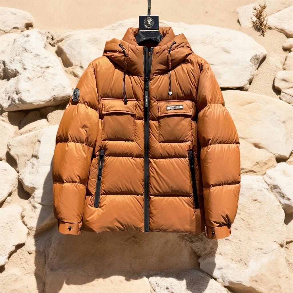 诺顿雷斯连帽羽绒服外套男冬季时尚休闲保暖白鸭绒男新款潮牌冬装