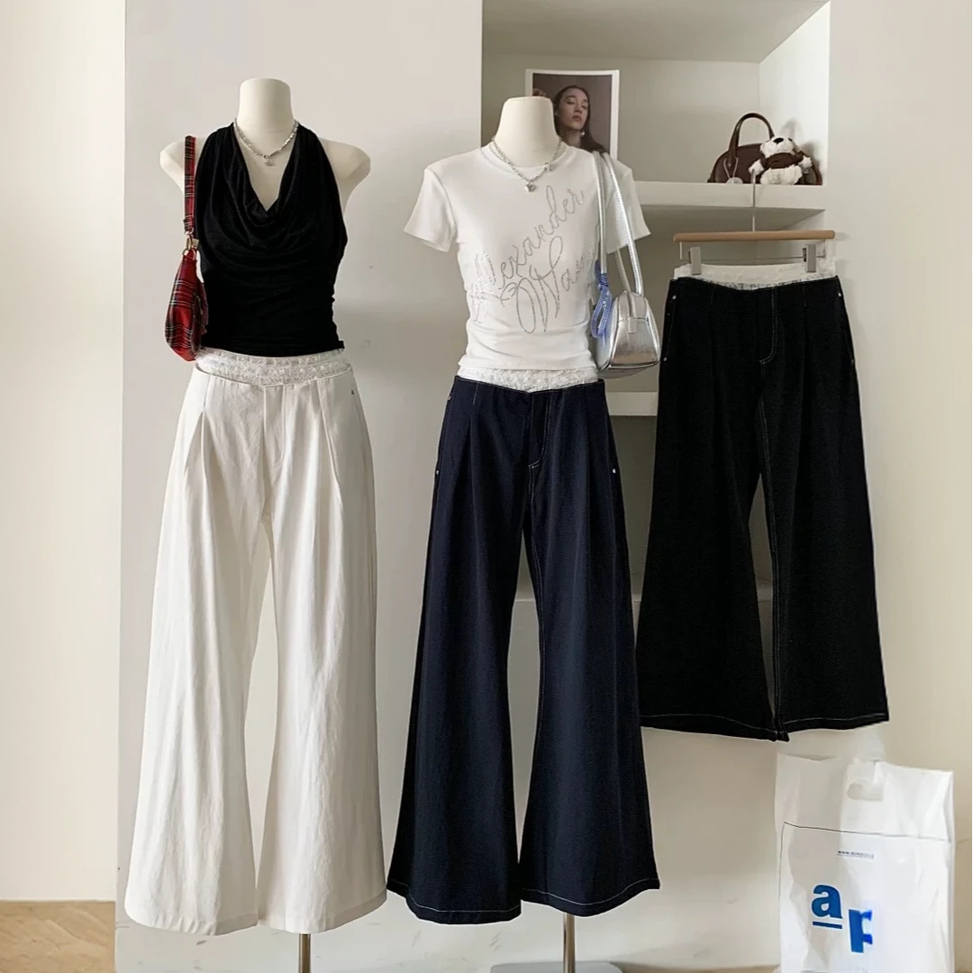 口袋通勤直筒裤休闲裤宽松薄款轻熟风