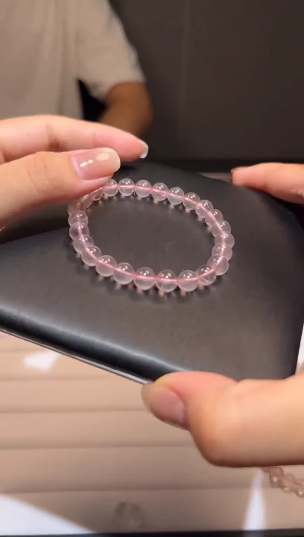 未镶嵌手链水晶粉水晶7mm手串